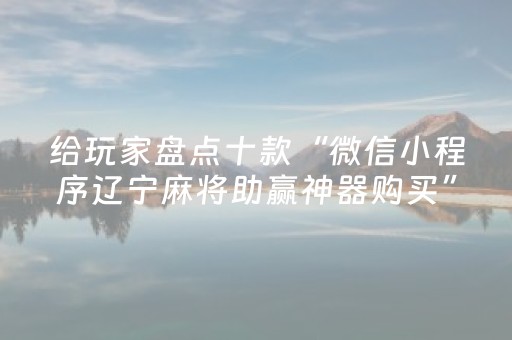 给玩家盘点十款“微信小程序辽宁麻将助赢神器购买”（通用挂软件多少钱)