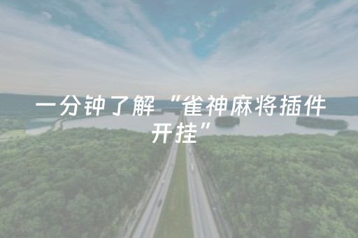 一分钟了解“雀神麻将插件开挂”（神器最新免费)