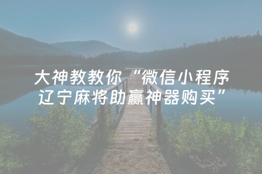 大神教教你“微信小程序辽宁麻将助赢神器购买”（会员会提高胜率吗)