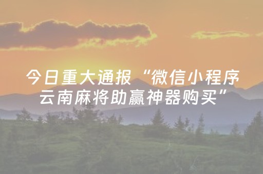 今日重大通报“微信小程序云南麻将助赢神器购买”（助赢神器购买)