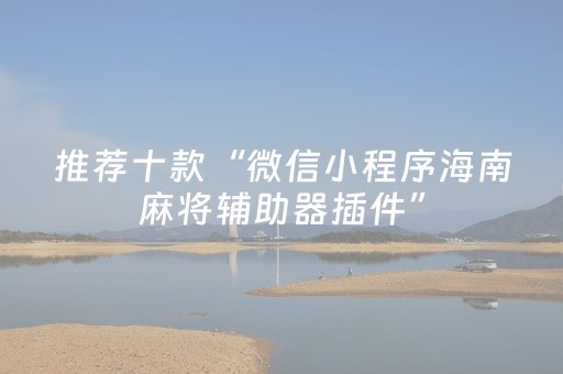 推荐十款“微信小程序海南麻将辅助器插件”（做弊器软件下载)