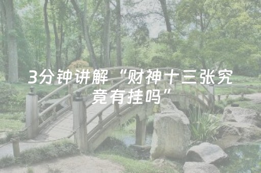 3分钟讲解“财神十三张究竟有挂吗”（确实有插件吗)