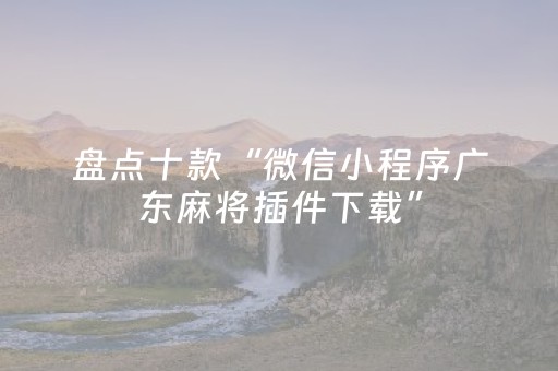 盘点十款“微信小程序广东麻将插件下载”（输赢跟id号有关系吗)