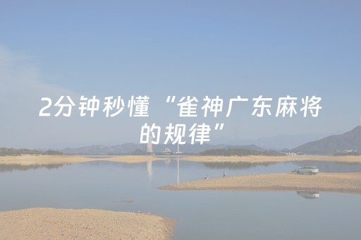 2分钟秒懂“雀神广东麻将的规律”（自建房怎么拿好牌)