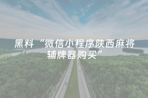 黑料“微信小程序陕西麻将辅牌器购买”（软挂神器)