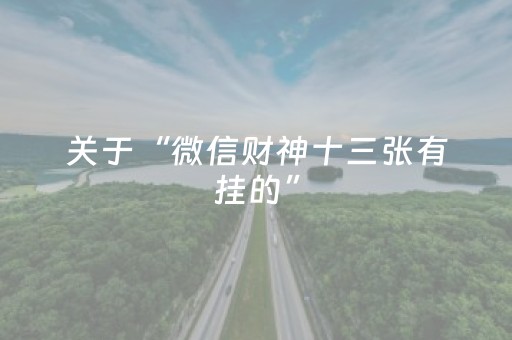 关于“微信财神十三张有挂的”（插件开挂免费AI)