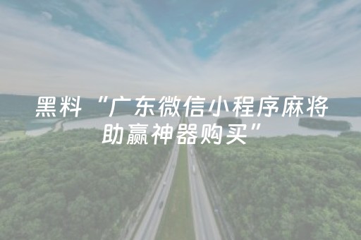 黑料“广东微信小程序麻将助赢神器购买”（外辅工具)