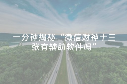 一分钟揭秘“微信财神十三张有辅助软件吗”（充会员胜率高)