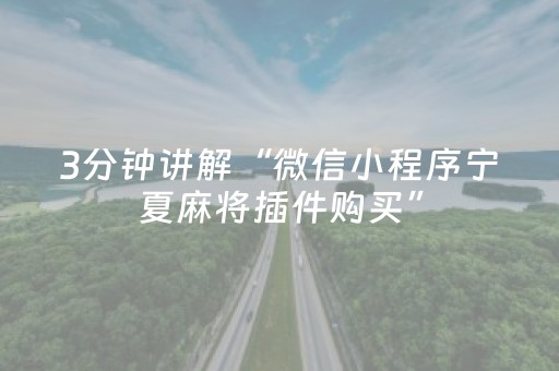 3分钟讲解“微信小程序宁夏麻将插件购买”（怎么让系统给你发好牌)