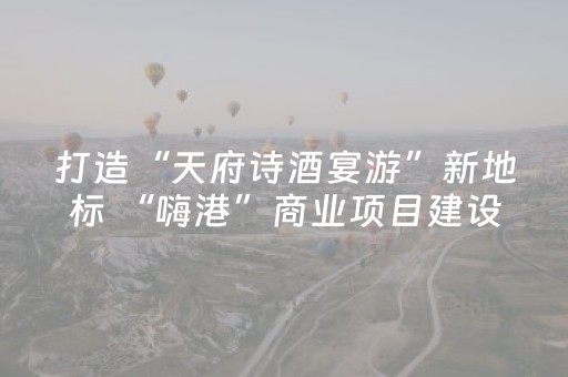 打造“天府诗酒宴游”新地标 “嗨港”商业项目建设正酣