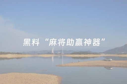 黑料“麻将助赢神器”（开挂辅助器插件)