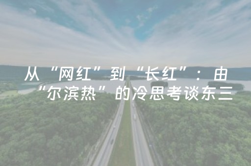 从“网红”到“长红”：由“尔滨热”的冷思考谈东三省冰雪经济的可持续发展
