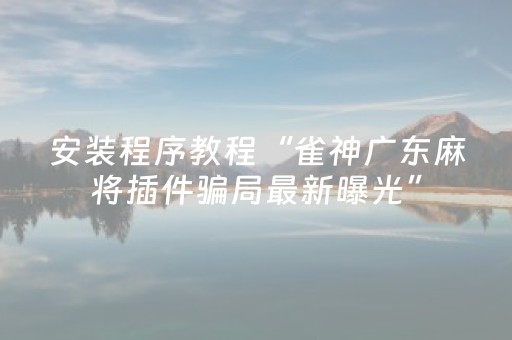 安装程序教程“雀神广东麻将插件骗局最新曝光”（如何让系统发好牌)
