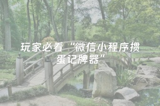 玩家必看“微信小程序掼蛋记牌器”（怎么让系统给你发好牌)