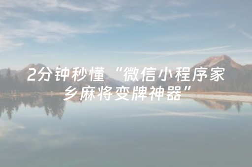 2分钟秒懂“微信小程序家乡麻将变牌神器”（神器通用版)