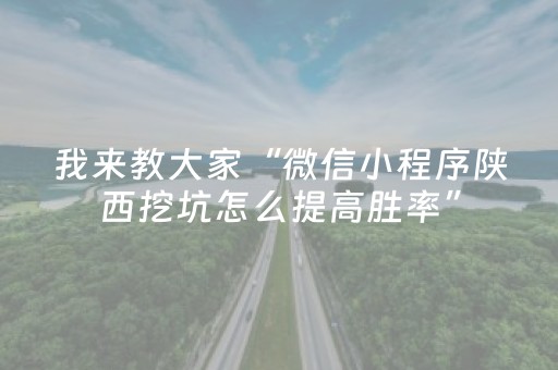我来教大家“微信小程序陕西挖坑怎么提高胜率”（辅助软件)