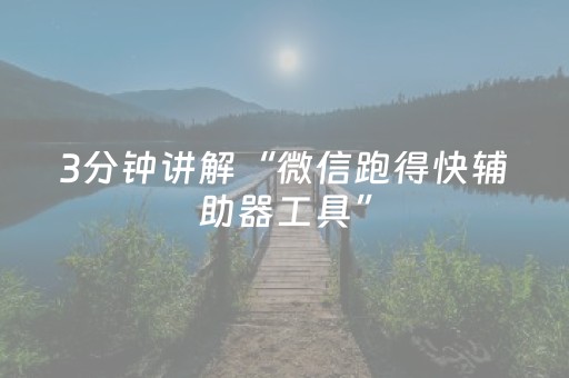 3分钟讲解“微信跑得快辅助器工具”（挂件神器)