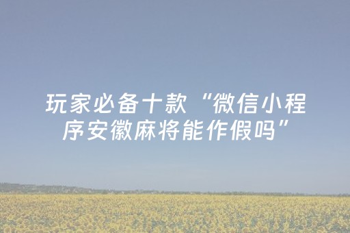 玩家必备十款“微信小程序安徽麻将能作假吗”（助赢神器)