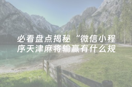 必看盘点揭秘“微信小程序天津麻将输赢有什么规律”（技巧和打好牌方法)