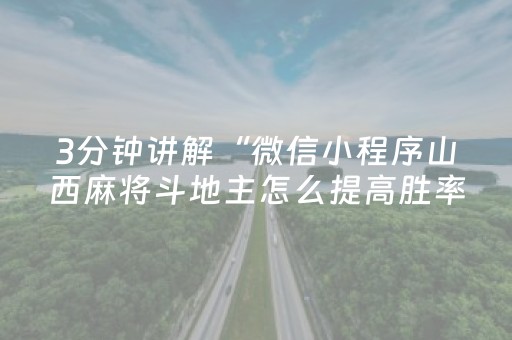 3分钟讲解“微信小程序山西麻将斗地主怎么提高胜率”（辅牌器插件购买)