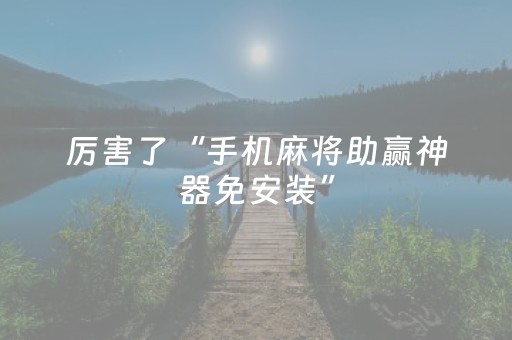 厉害了“手机麻将助赢神器免安装”（插件开挂免费AI)
