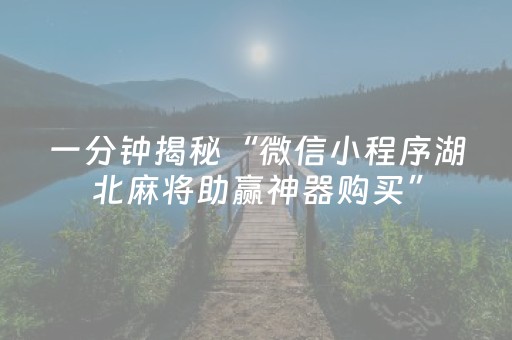 一分钟揭秘“微信小程序湖北麻将助赢神器购买”（必赢神器)