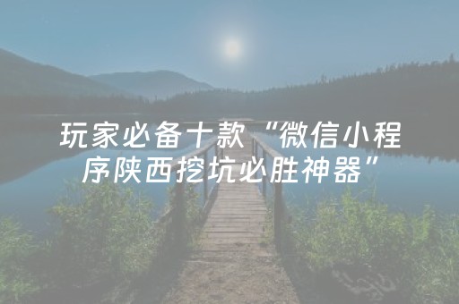 玩家必备十款“微信小程序陕西挖坑必胜神器”（自建房怎么赢)