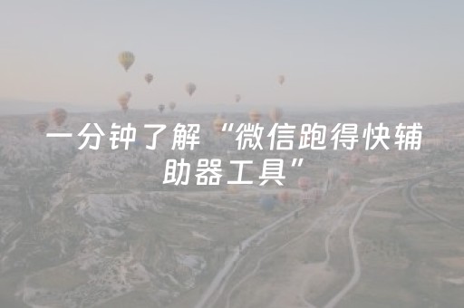 一分钟了解“微信跑得快辅助器工具”（挂件神器)
