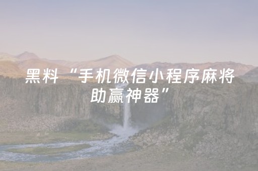 玩家必备十款“微信小程序三代必赢神器”（攻略插件)