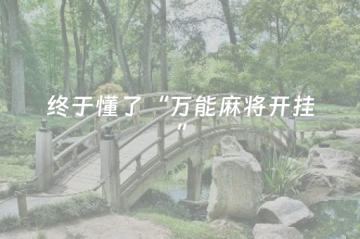 终于懂了“万能麻将开挂”（怎么提高胜率)