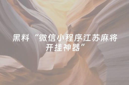 黑料“微信小程序江苏麻将开挂神器”（软挂神器)
