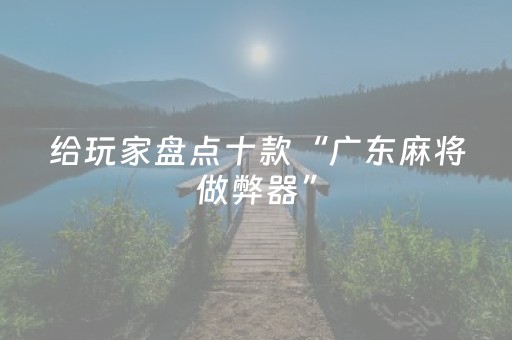 给玩家盘点十款“广东麻将做弊器”（专用神器)