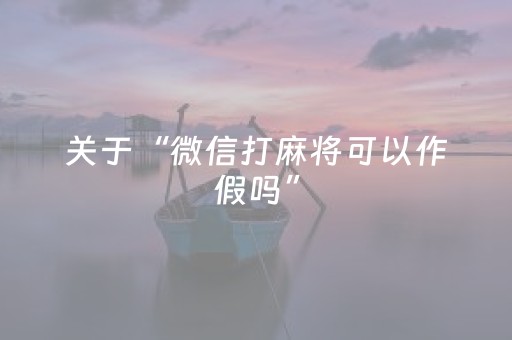 关于“微信打麻将可以作假吗”（控牌器)