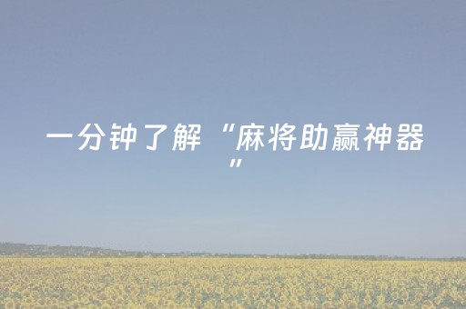 一分钟了解“麻将助赢神器”（怎么能让牌好一点)