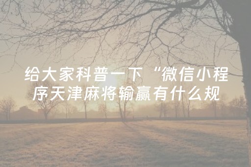 给大家科普一下“微信小程序天津麻将输赢有什么规律”（会员会提高胜率吗)