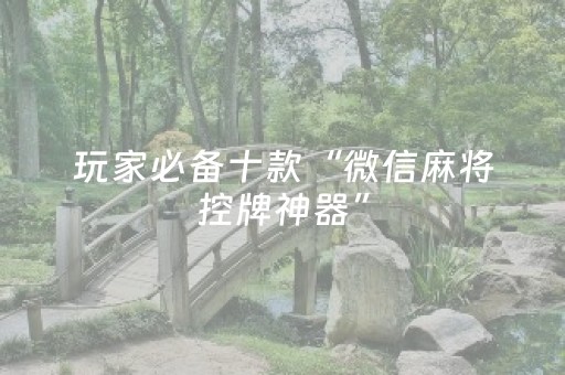 玩家必备十款“微信麻将控牌神器”（辅助器插件)