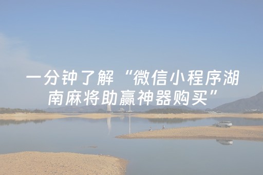 一分钟了解“微信小程序湖南麻将助赢神器购买”（必赢神器免费安装)