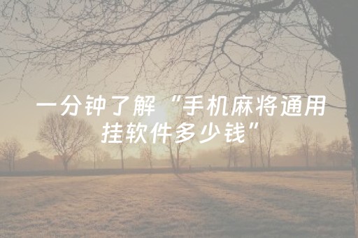 一分钟了解“手机麻将通用挂软件多少钱”（充会员胜率高)