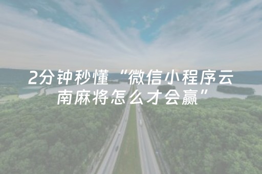 2分钟秒懂“微信小程序云南麻将怎么才会赢”（助赢神器购买)
