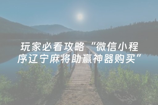 玩家必看攻略“微信小程序辽宁麻将助赢神器购买”（专用神器)