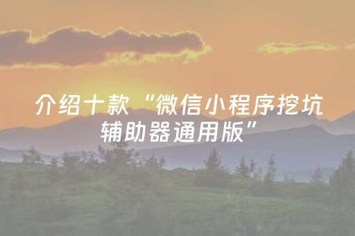 介绍十款“微信小程序挖坑辅助器通用版”（好友房怎么才能赢)