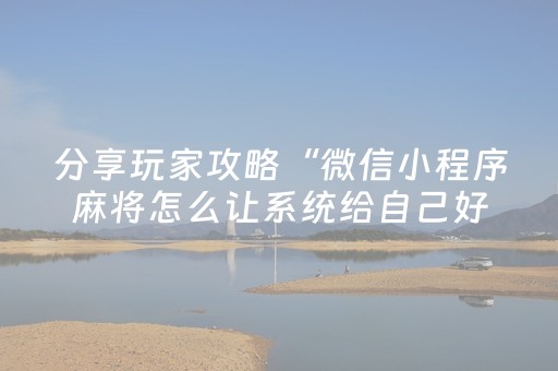 分享玩家攻略“微信小程序麻将怎么让系统给自己好牌”（透明挂辅助器)