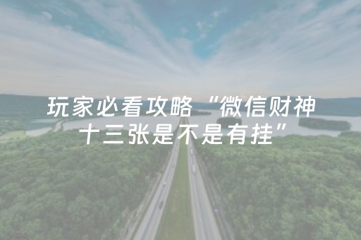 玩家必看攻略“微信财神十三张是不是有挂”（助攻神器)