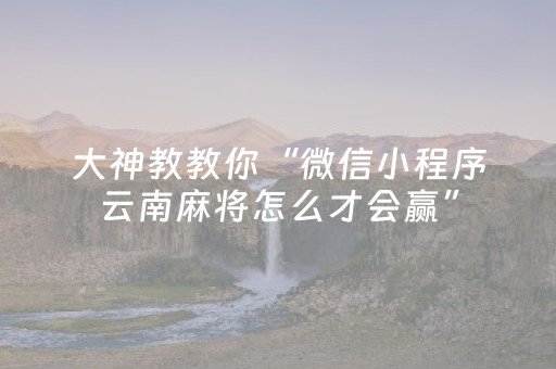 大神教教你“微信小程序云南麻将怎么才会赢”（插件开挂免费AI)