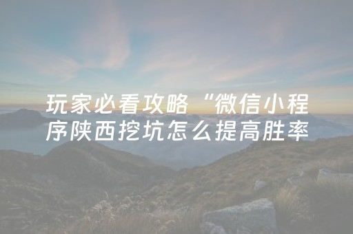 玩家必看攻略“微信小程序陕西挖坑怎么提高胜率”（辅助神器免费)