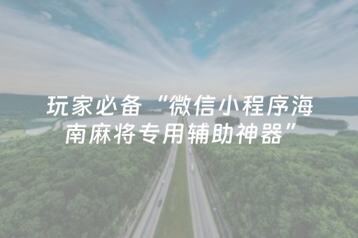 玩家必备“微信小程序海南麻将专用辅助神器”（软件出售)
