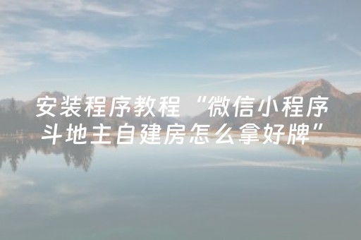 安装程序教程“微信小程序斗地主自建房怎么拿好牌”（开挂神器下载)