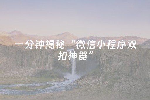 一分钟揭秘“微信小程序双扣神器”（万能开挂器)