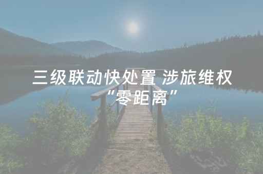 三级联动快处置 涉旅维权“零距离”