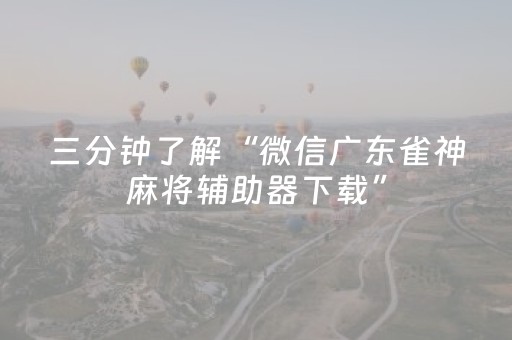 三分钟了解“微信广东雀神麻将辅助器下载”（怎么才会赢)